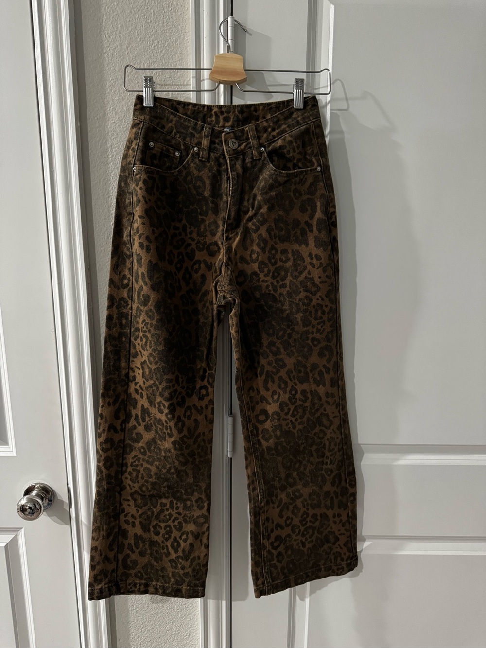 Aelfric Eden Leopard Print Jeans in Brown and Black